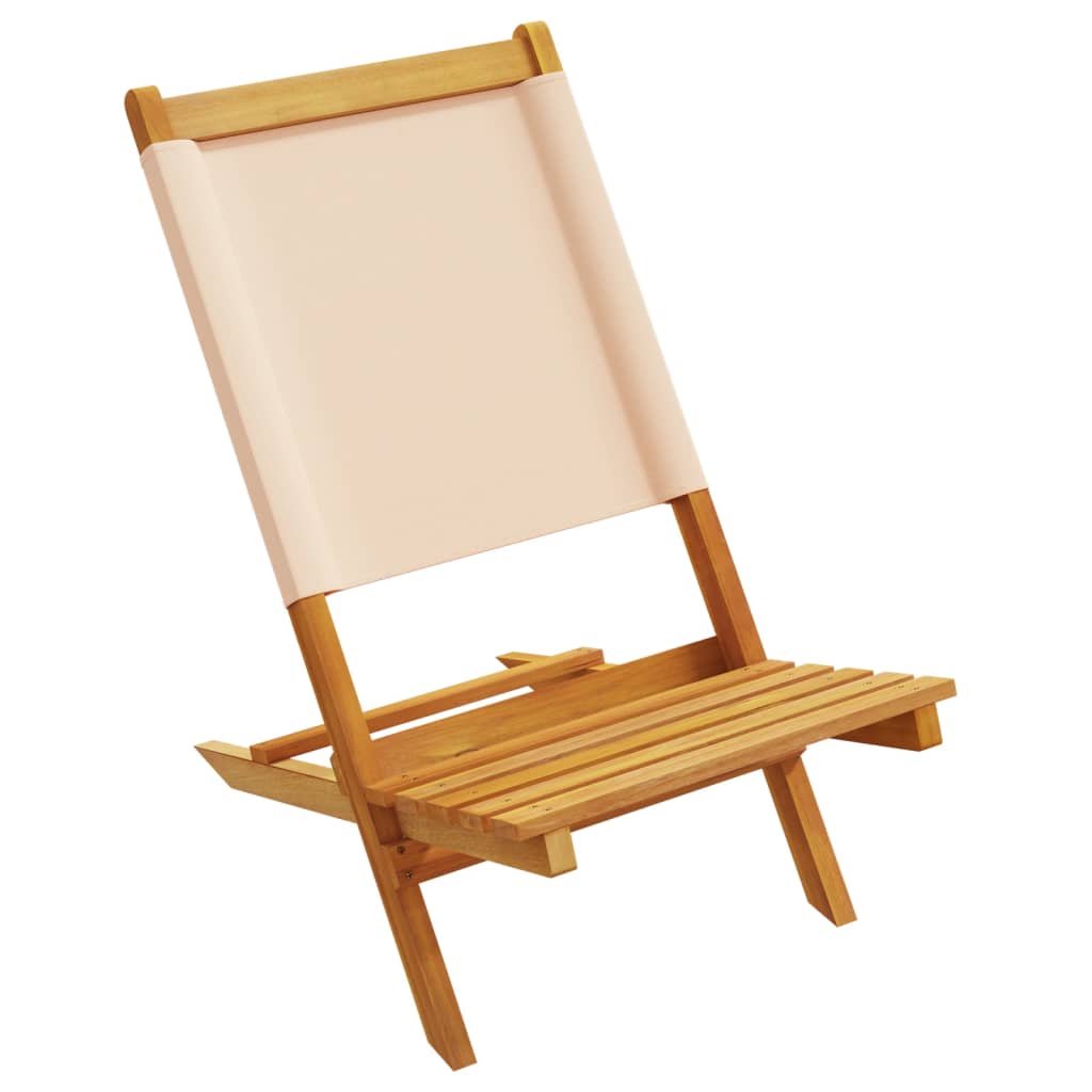 Chaises de jardin pliantes lot de 6 beige tissu et bois massif