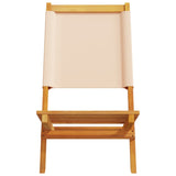 Chaises de jardin pliantes lot de 6 beige tissu et bois massif