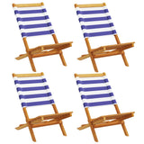 Chaises de jardin pliantes lot de 4 tissu et bois massif