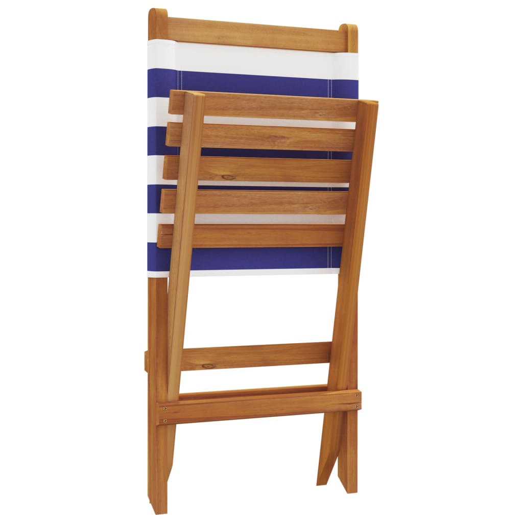 Chaises de jardin pliantes lot de 4 tissu et bois massif