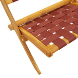 Chaises pliables de jardin lot de 2 et table rouge bois massif