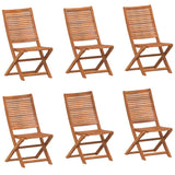 Chaises de jardin pliantes lot de 6 51x66x95 cm bois d'acacia