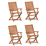 Chaises pliables de jardin lot de 4 bois massif d'acacia