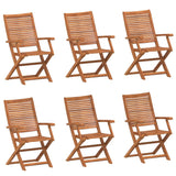 Chaises de jardin pliantes lot de 6 57x66x95 cm bois d'acacia