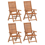 Chaises inclinables de jardin lot de 4 bois massif acacia