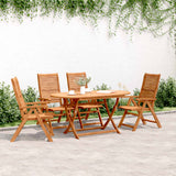 Chaises inclinables de jardin lot de 4 bois massif acacia