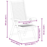 Chaises inclinables de jardin lot de 8 bois massif acacia