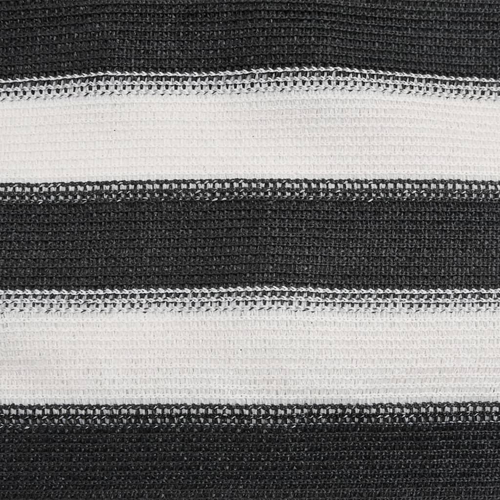 Filet brise-vue anthracite et blanc 1,2x10 m PEHD 75 g/m²