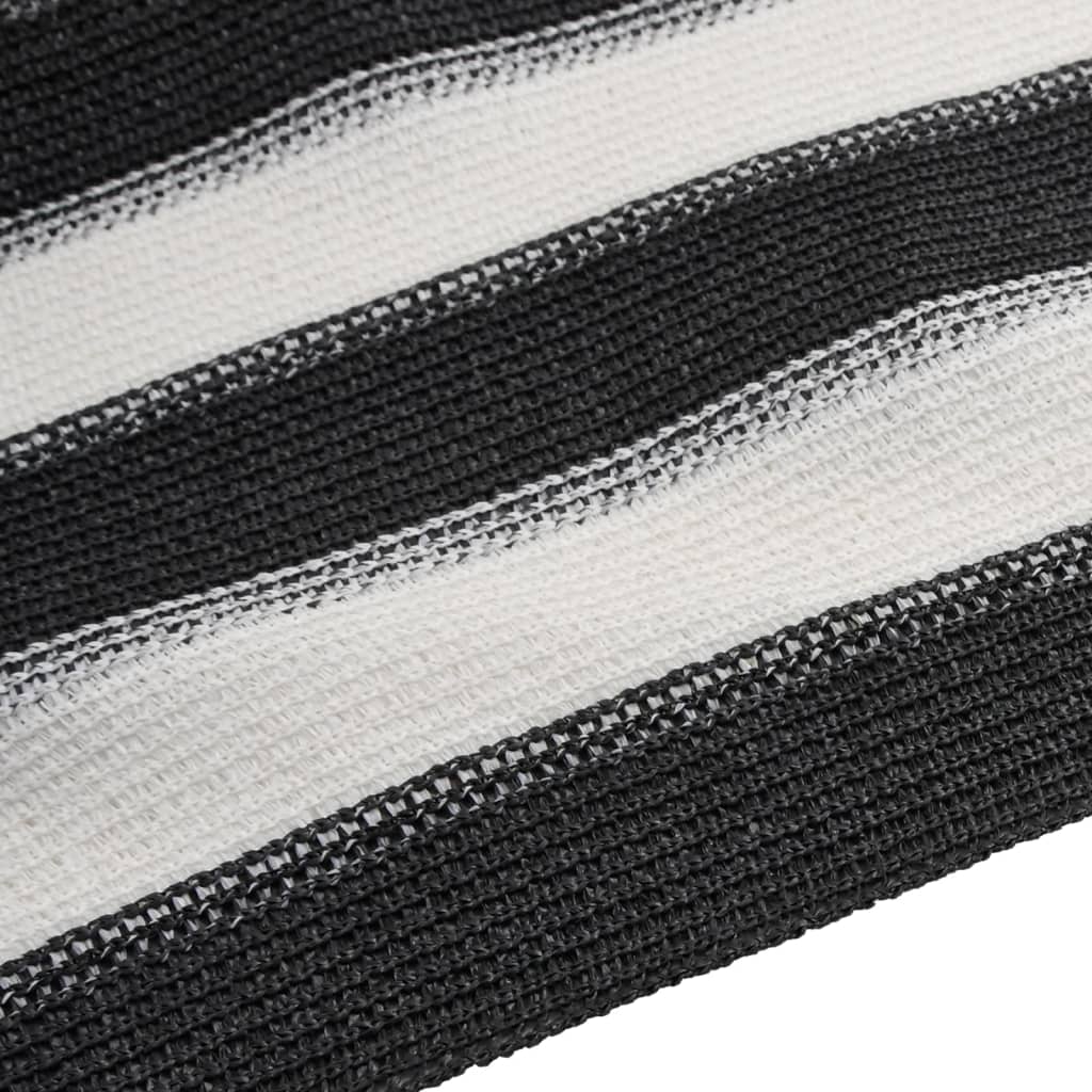 Filet brise-vue anthracite et blanc 1,5x10 m PEHD 195 g/m²