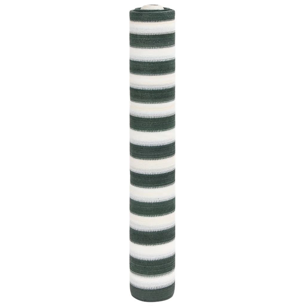 Filet brise-vue vert et blanc 1,2x10 m PEHD 75 g/m²