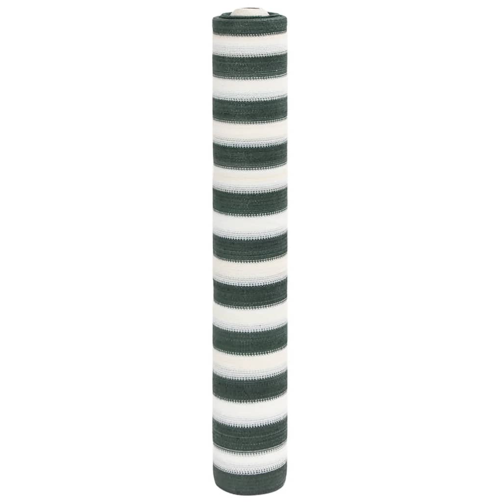 Filet brise-vue vert et blanc 1,2x25 m PEHD 75 g/m²