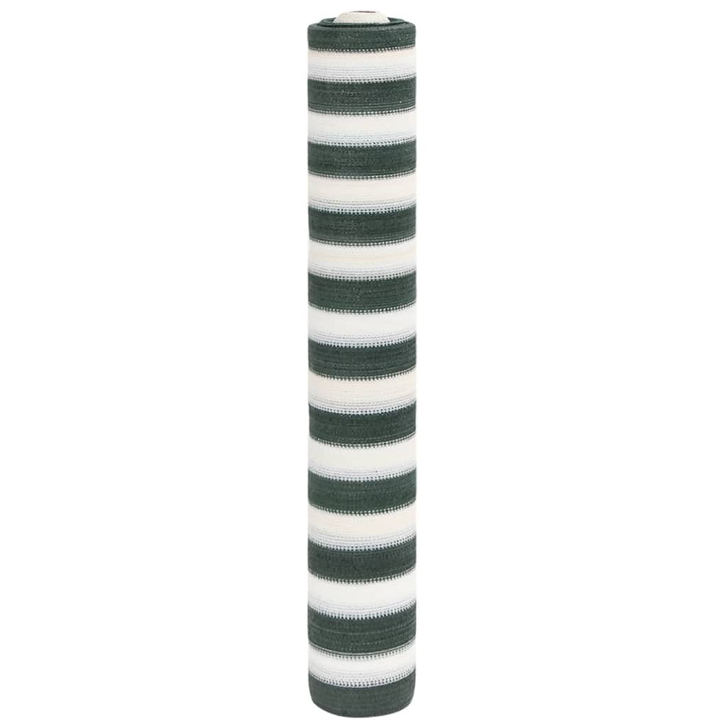 Filet brise-vue vert et blanc 1,5x25 m PEHD 75 g/m²