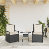 Chaises inclinables de jardin lot de 2 noir résine tressée