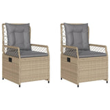 Chaises inclinables de jardin lot de 2 beige résine tressée