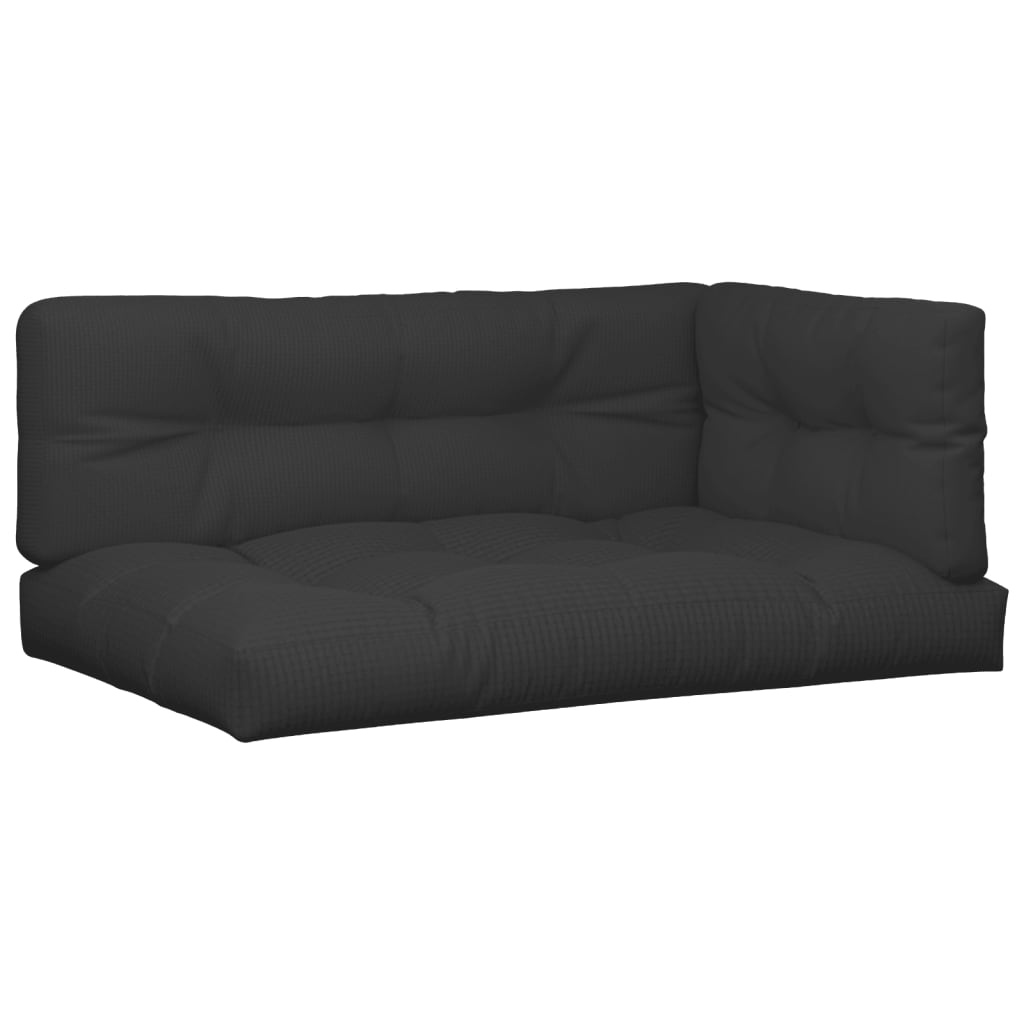 Coussins de palette lot de 3 noir tissu