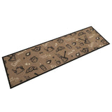 Tapis de cuisine lavable imprimé Morning brun 45x150 cm velours