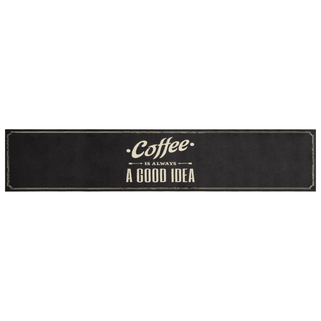 Tapis de cuisine lavable texte Coffee 60x300 cm velours