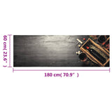 Tapis de cuisine lavable bouteille de vin 60x180 cm velours