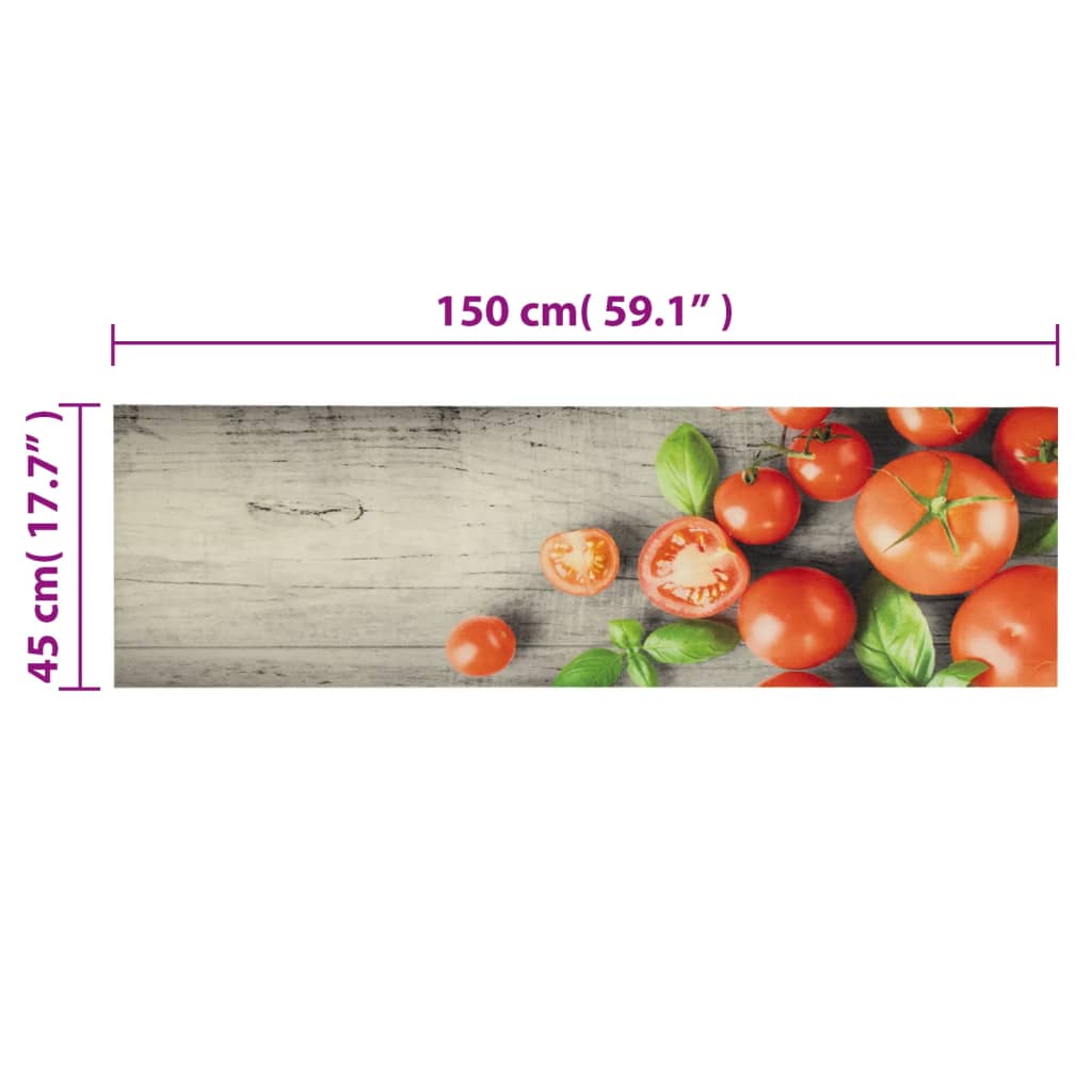 Tapis de cuisine lavable impression de tomates 45x150cm velours