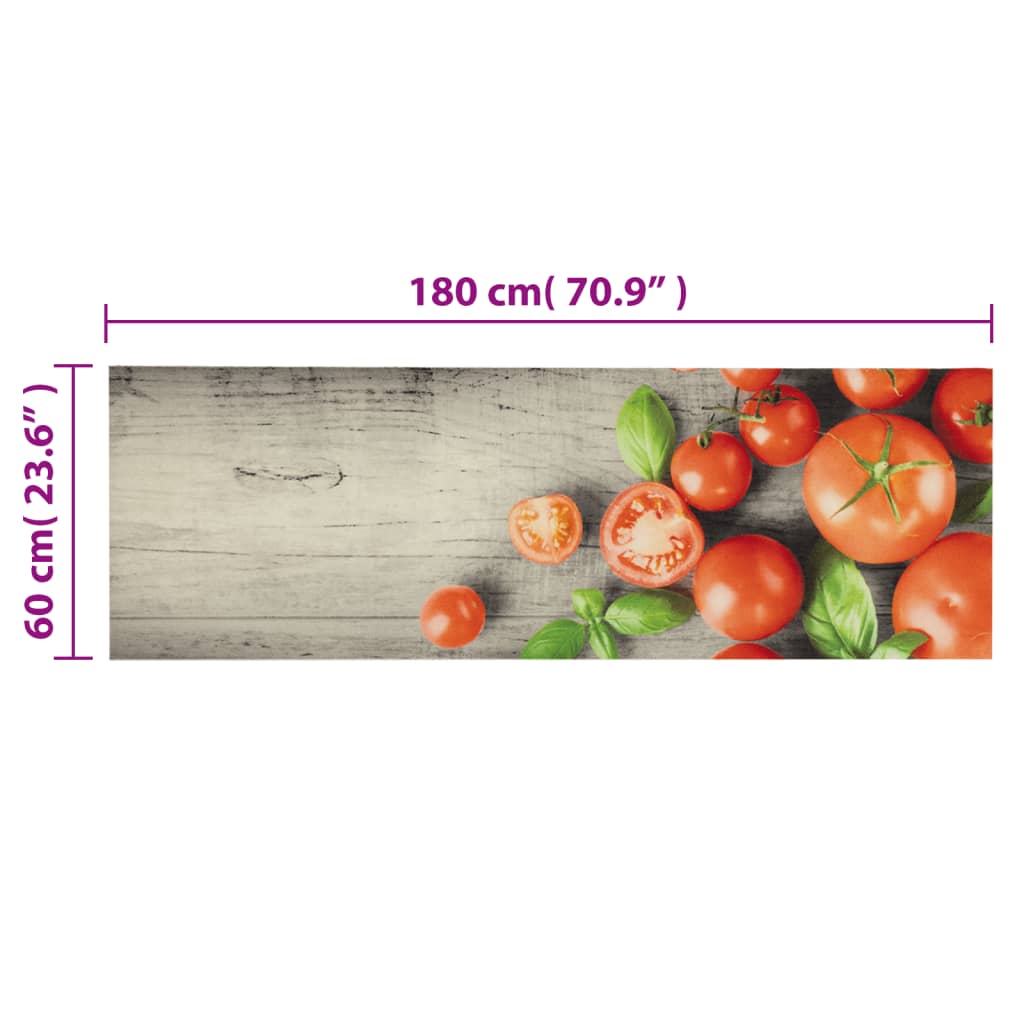 Tapis de cuisine lavable impression de tomates 60x180cm velours