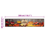 Tapis de cuisine lavable impression d'automne 60x300 cm velours