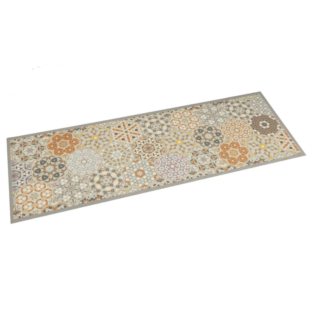 Tapis de cuisine lavable impression pastel hexagonale 45x150 cm