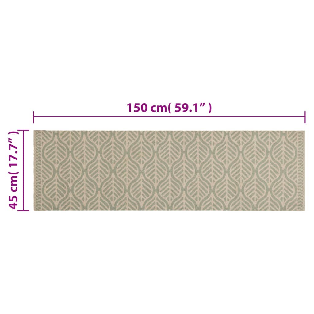 Tapis de cuisine lavable impression feuilles 45x150 cm velours