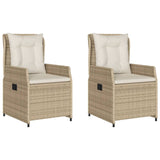 Chaises inclinables de jardin lot de 2 beige résine tressée