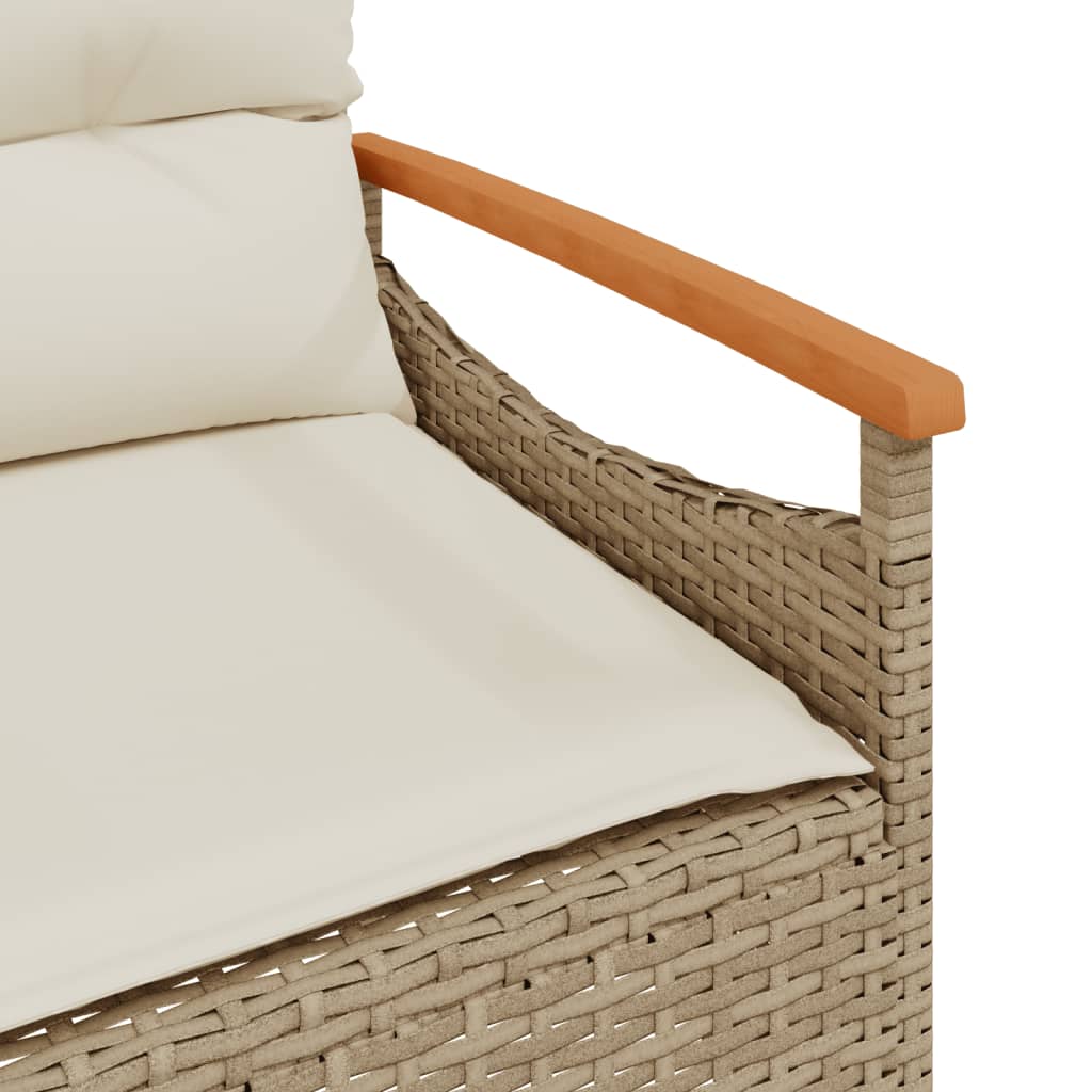 Salon de jardin avec coussins 3 pcs beige résine tressée