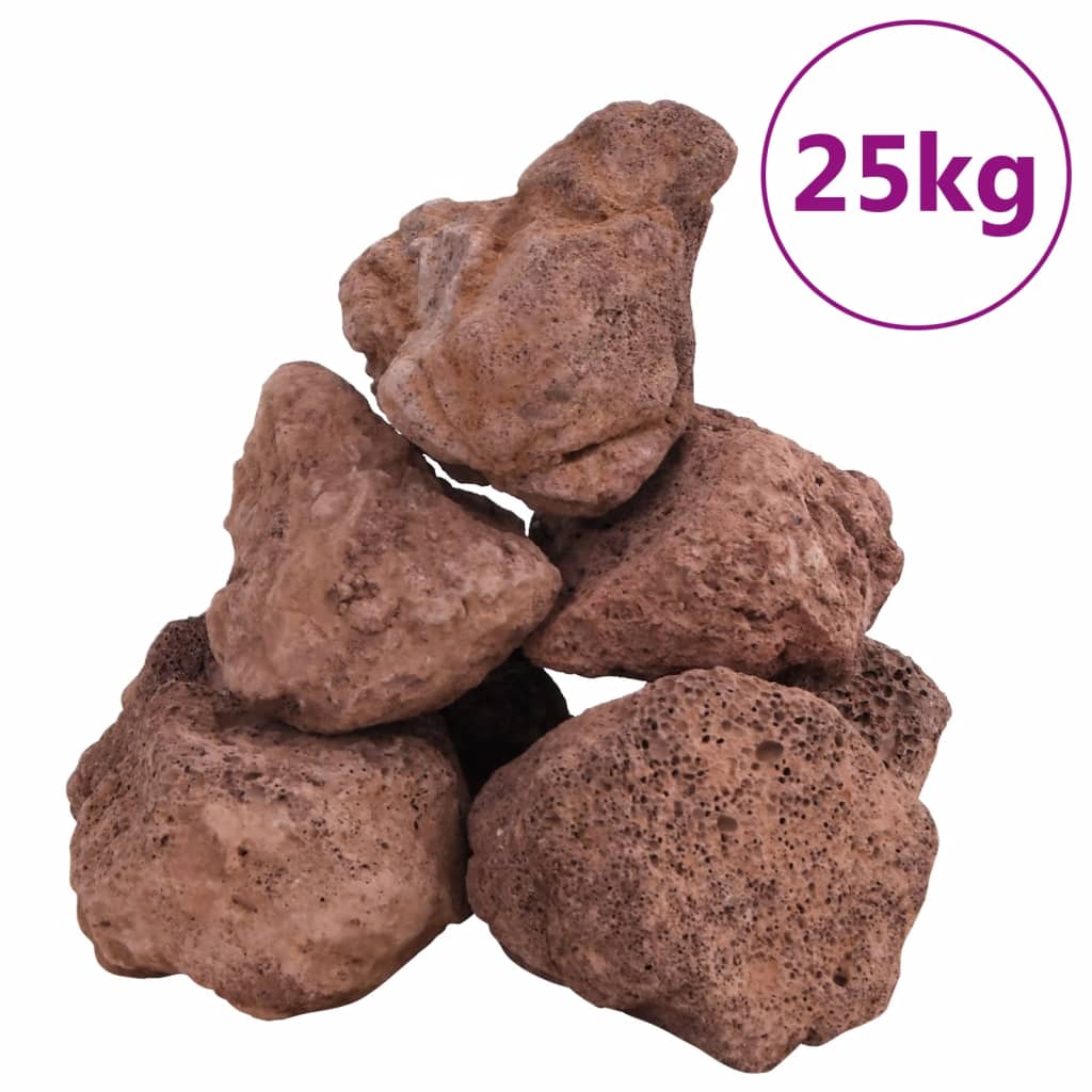 Vulkangestein 25 kg rot 10-30 cm