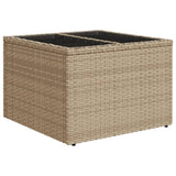 Garden furniture set with cushions 9 pcs beige woven resin