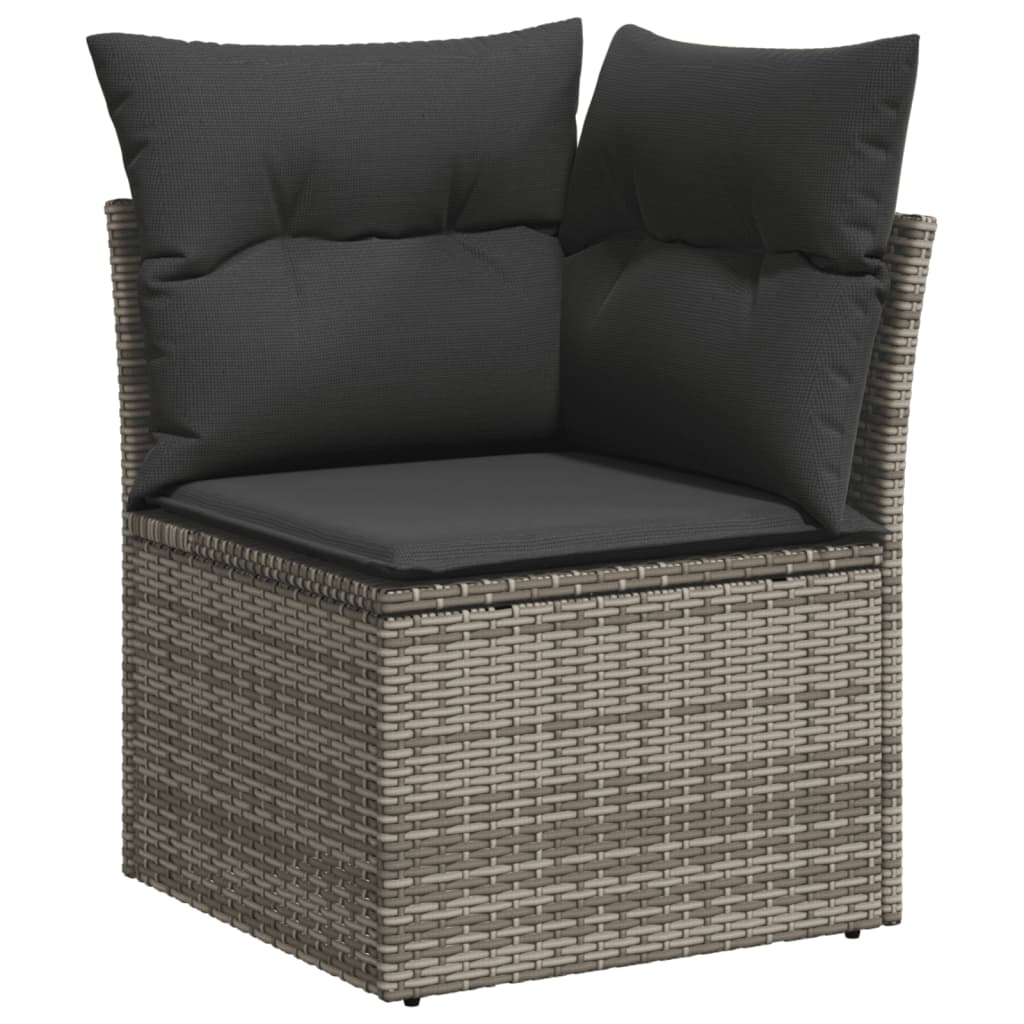 Salon de jardin 8 pcs avec coussins gris clair résine tressée