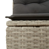 Garden furniture set with cushions 10 pcs light grey resin wicker