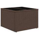 Garden furniture and cushions 11 pcs brown woven resin