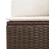 Garden furniture and cushions 11 pcs brown woven resin