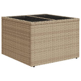 Garden furniture set with cushions 9 pcs beige woven resin