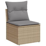 Salon de jardin avec coussins 4 pcs beige résine tressée