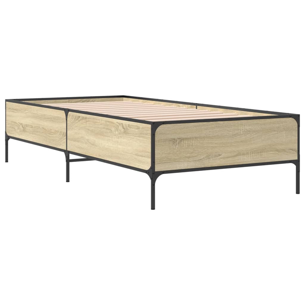 Bed frame without mattress sonoma oak 100x200 cm