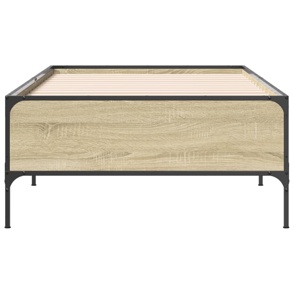 Bed frame without mattress sonoma oak 100x200 cm