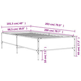 Bed frame without mattress sonoma oak 100x200 cm