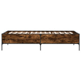 Bed frame without mattress smoked oak 100x200 cm