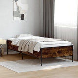 Bed frame without mattress smoked oak 100x200 cm