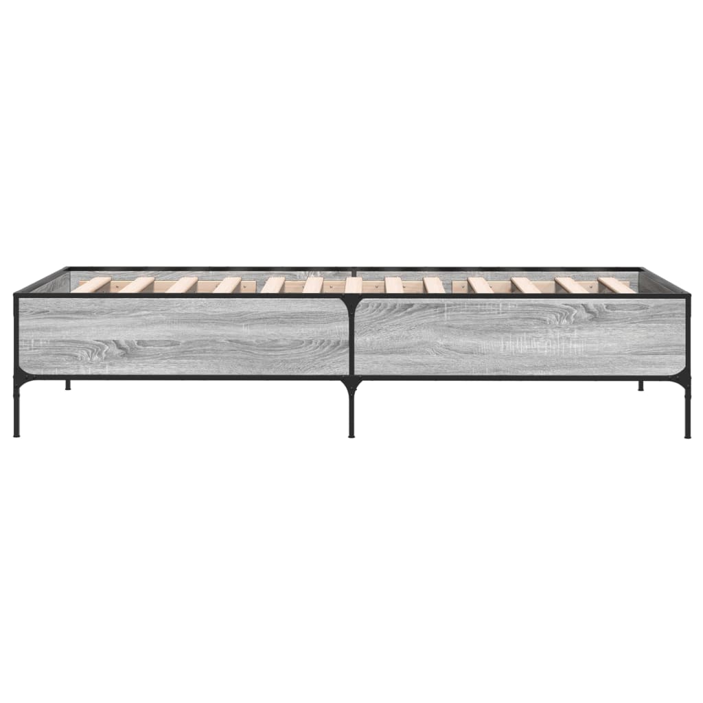 Bed frame without mattress sonoma gray 100x200 cm