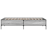 Bed frame without mattress sonoma gray 100x200 cm