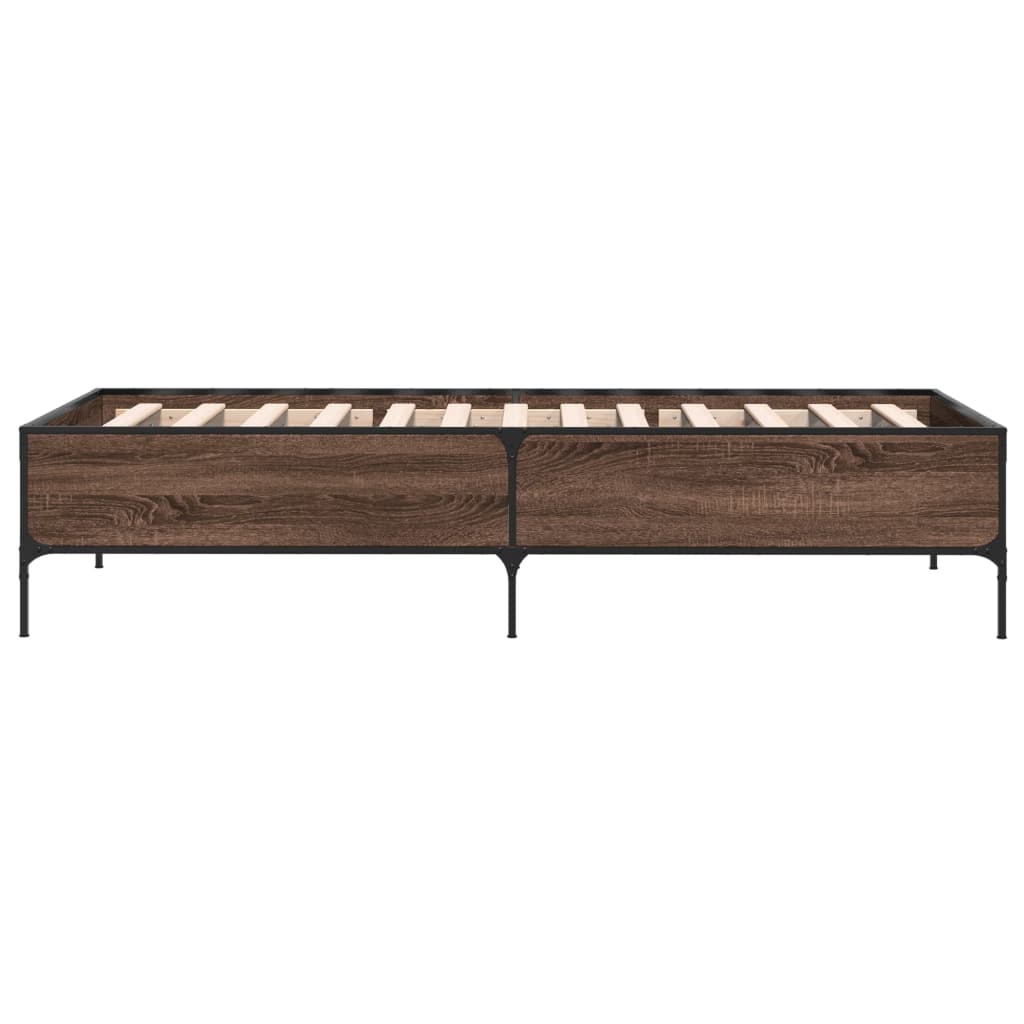 Cadre de lit sans matelas chêne marron 100x200 cm