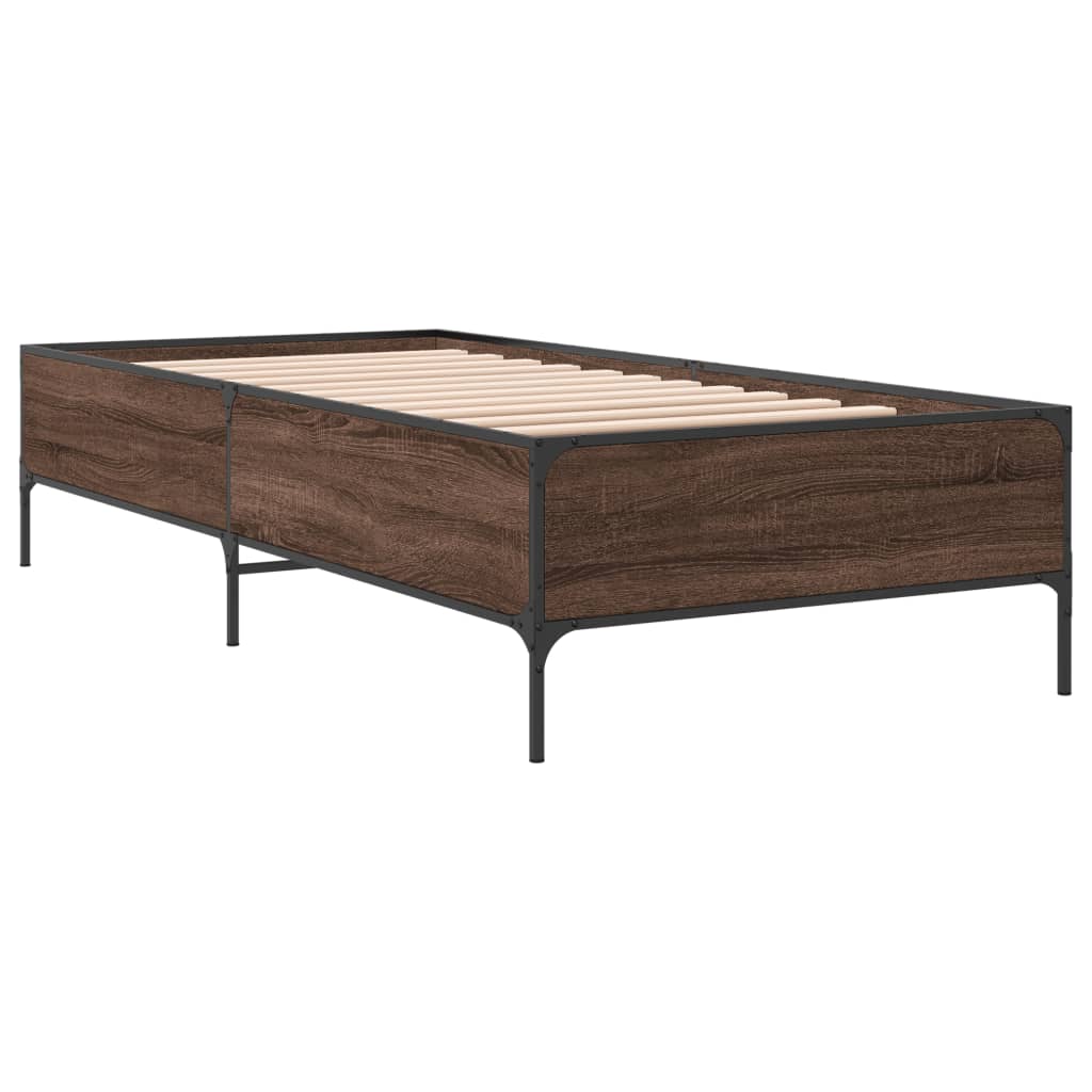 Cadre de lit sans matelas chêne marron 100x200 cm