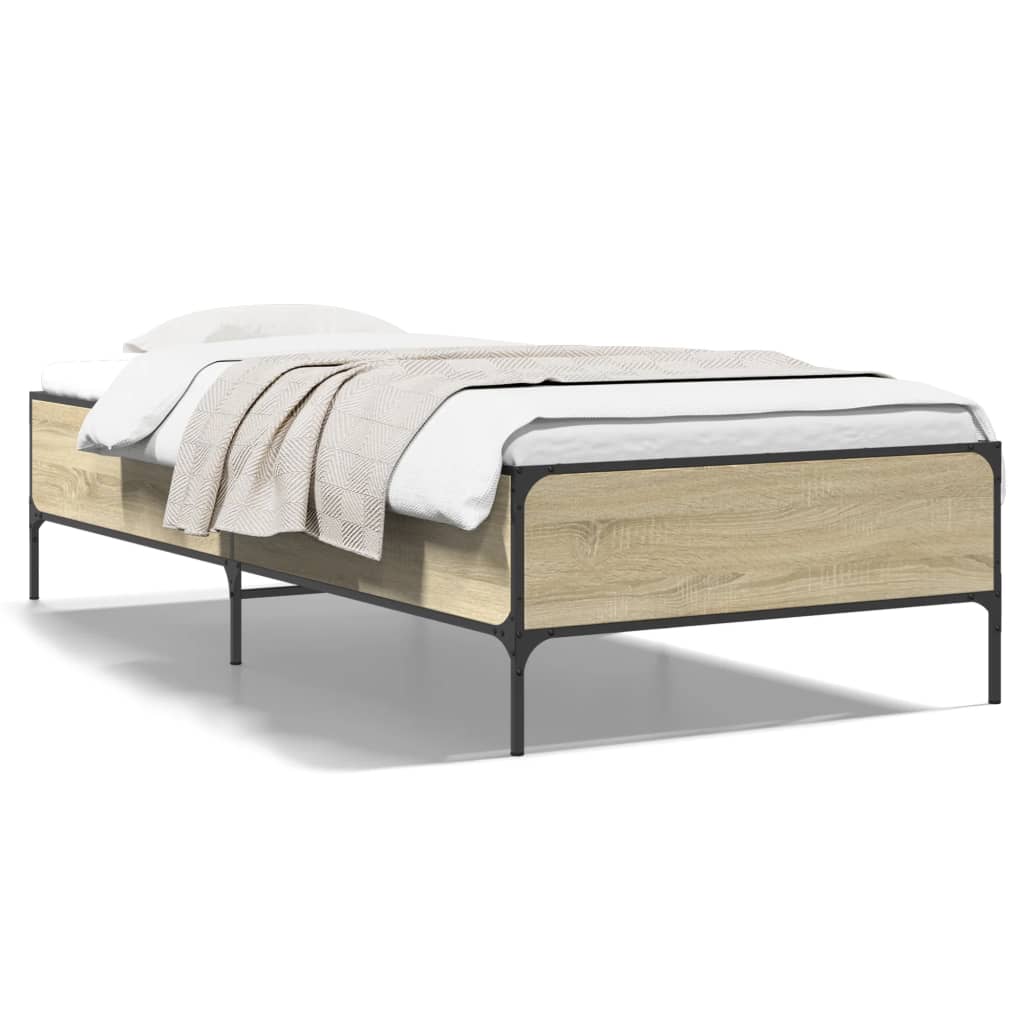 Bed frame without mattress sonoma oak 90x200 cm