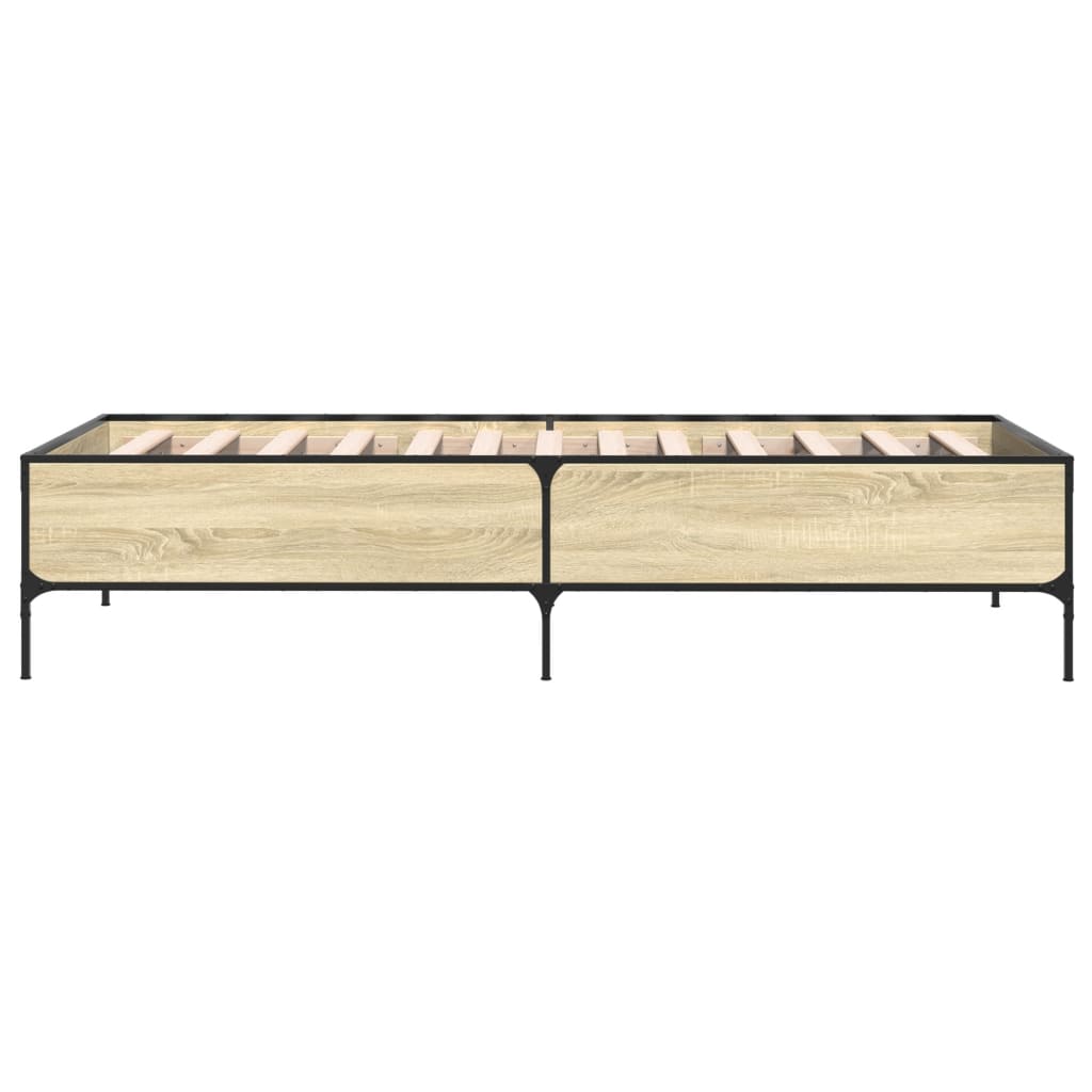 Bed frame without mattress sonoma oak 90x200 cm