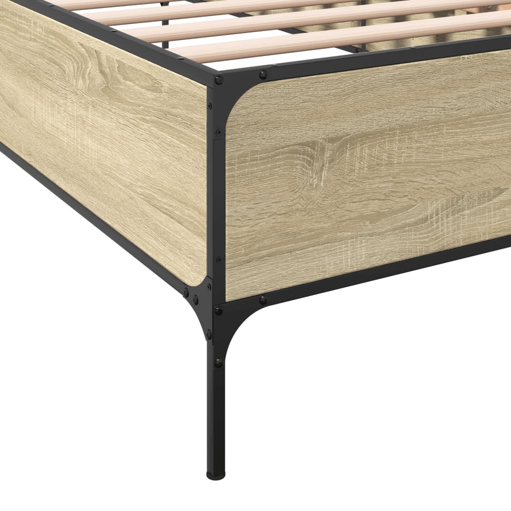 Bed frame without mattress sonoma oak 90x200 cm