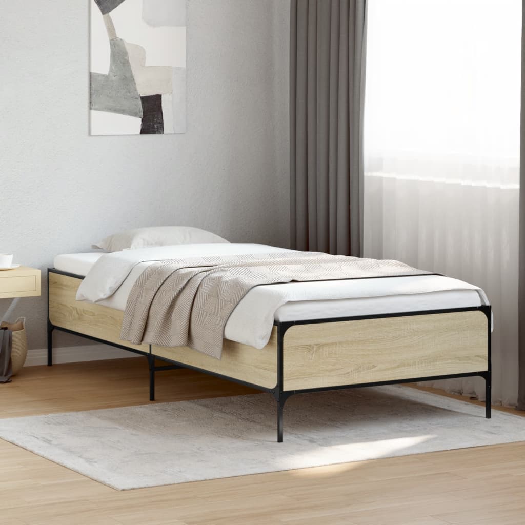 Bed frame without mattress sonoma oak 90x200 cm